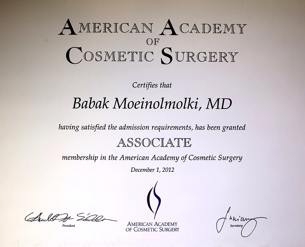 Associate cosmetic surgeon.