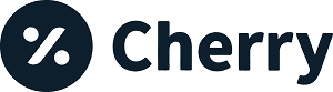 Logo featuring a percentage sign inside a dark circle next to the word "Cherry" in bold, dark text.