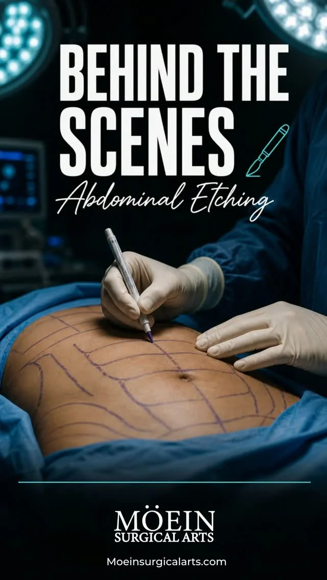 Behind the Scenes: Abdominal Etching with Dr. Moein ✨

Step inside the operating room and see how precision meets artistry. Behind every defined transformation is careful planning, advanced technology, and meticulous attention to detail.

Abdominal Etching is a specialized body-contouring procedure designed to strategically sculpt and define the abdominal area, enhancing the appearance of natural muscle contours for a more athletic and defined look. Every step is performed with safety, precision, and aesthetic balance in mind.

✨ Precision abdominal sculpting
✨ Enhanced muscle definition
✨ Athletic, natural-looking contours
✨ Personalized treatment for every patient

This is more than fat removal—it’s about strategically sculpting the abdomen to complement your natural anatomy and create refined, defined results.

💬 What would you like to see more of behind the scenes? Let us know in the comments below! 👇
📍 Moein Surgical Arts
📲 DM "ETCHING" to learn more or schedule your private consultation.
.
.
#AbdominalEtching #BehindTheScenes #BodyContouring #AbSculpting #MoeinSurgicalArts