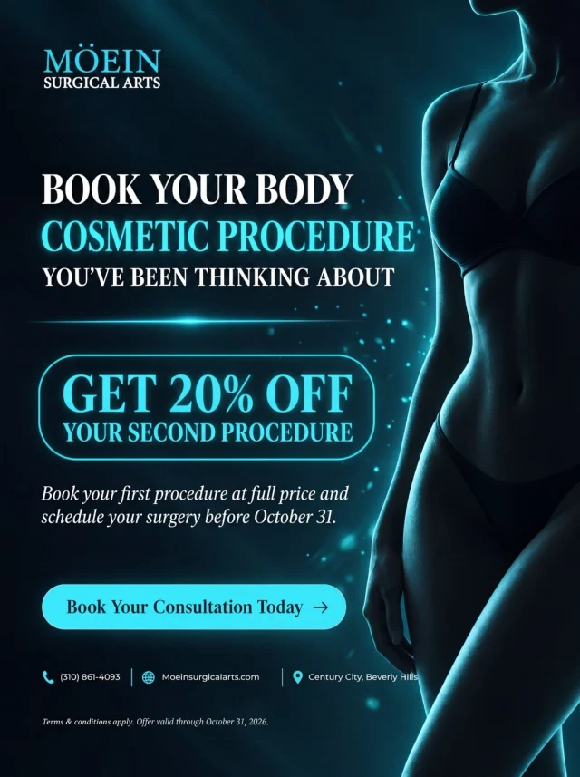 ✨ Your Next Transformation Comes With an Extra Benefit!

Book your first cosmetic procedure at full price and get 20% OFF your second procedure! 💎

📅 Schedule before October 31, 2026.

📲 Book your consultation today at Moein Surgical Arts.

#MoeinSurgicalArts #CosmeticSurgery #BodyContouring #DrMoein